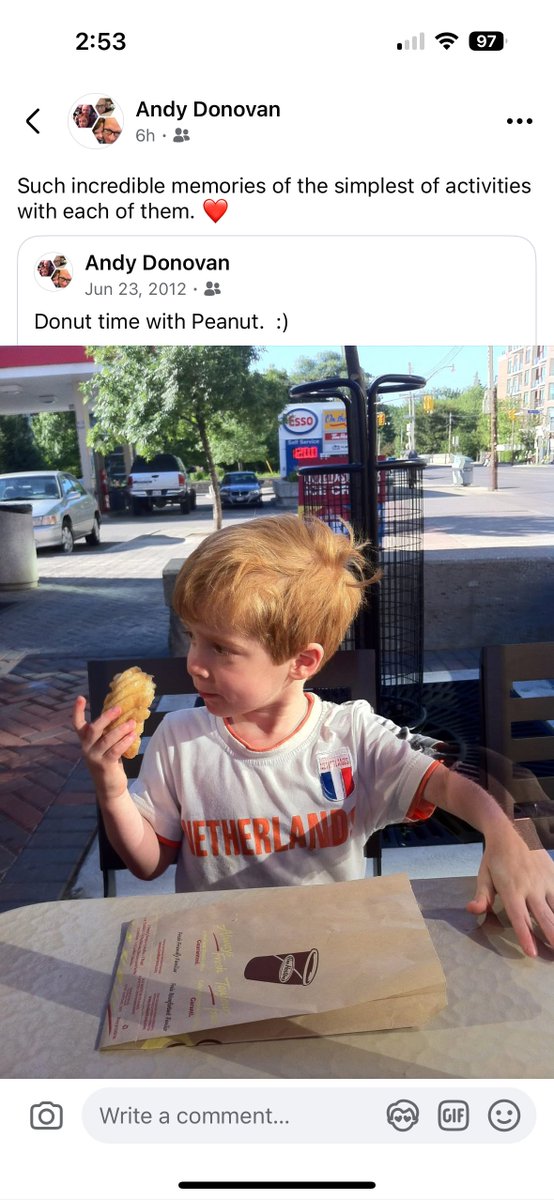 AndyDonovan64's tweet image. Right? This is my "little" Peanut from 13 years ago - he's now taller than I am and no less of a chirping bird as I often enjoyed over a donut and a walk. :) #StopTime