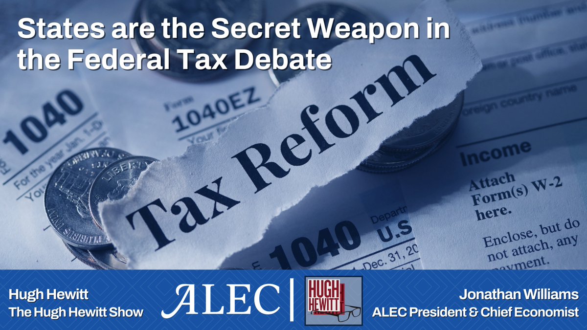 American Legislative Exchange Council (@alec_states) on Twitter photo States are the secret weapon in the federal tax debate.
<a href="/Taxeconomist/">Jonathan Williams</a> spoke with <a href="/hughhewitt/">Hugh Hewitt</a> the economic implications of the “Big, Beautiful Bill” and the importance of achieving GDP growth to tackle the national debt.
alec.org/article/states…
#policy #solutions States are the secret weapon in the federal tax debate.
<a href="/Taxeconomist/">Jonathan Williams</a> spoke with <a href="/hughhewitt/">Hugh Hewitt</a> the economic implications of the “Big, Beautiful Bill” and the importance of achieving GDP growth to tackle the national debt.
alec.org/article/states…
#policy #solutions