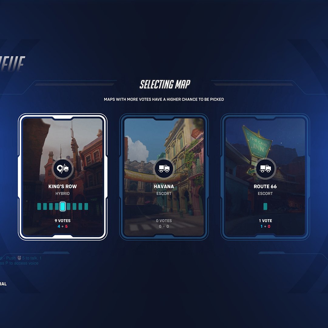 PopcorpGFX's tweet image. In my opinion if you use the word "overwhelmingly" it should imply 9/10 Votes (90%) for a single map. At the current moment 1 player can ruin everyone's favorite map pick.
Otherwise it should say "Everybody votes for a single map"