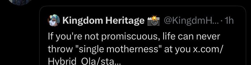 Those that got raped and had a child as a result of that are promiscuous ?
Those that got divorced and are raising the kids alone are promiscuous ?
Widows are promiscuous ?
Those that circumstances made them that way are promiscuous ?

Ah yes, single mothers = promiscuous. What a