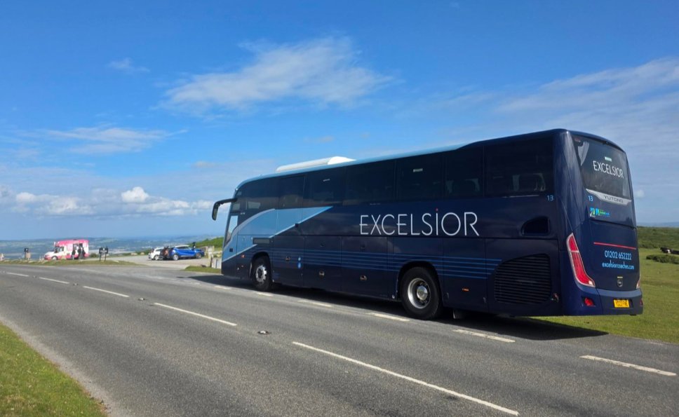 ExcelsiorCoach's tweet photo. In a week where @YutongGlobal takes centre stage, here is @ExcelsiorCoach fleet no:13 spotted in Brighton (helping Group cousins @Spiritofsussex), on @dartmoornpa and at @EH_Stonehenge.

Thank you for sharing your journey 🙏 

#effortlesscoachhire #likelondonbuses https://t.co/CGJaIqSmlL