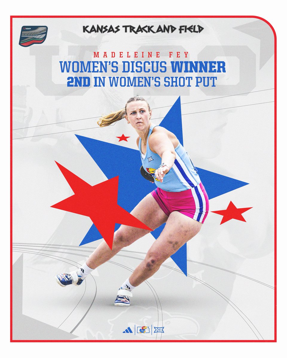DOUBLE U-20 MEDALIST 🥇🥈

Freshman Madeleine Fey Won the Women’s Discus, and Placed 2nd in the Women’s Shot Put this past weekend at USATF U20 Nationals‼️

#RockChalk
