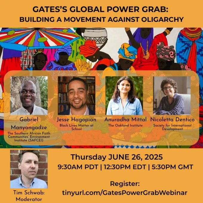 Anuradha Mittal (@mittaloak) on Twitter photo .<a href="/TimothyWSchwab/">Tim Schwab</a>
Want to fight oligarchy? How about Thursday?
Global Power Grab: Building a Movement Against Oligarchy - Join <a href="/oak_institute/">Oakland Institute</a> for this webinar ft:
@TimothyWSchwabGabriel Manyangadze of
<a href="/SAFCEI/">Safcei</a>
Nicolleta Dentico of
<a href="/SID_INT/">Society for International Development</a>
<a href="/JessedHagopian/">Jesse Hagopian</a>
More at .<a href="/TimothyWSchwab/">Tim Schwab</a>
Want to fight oligarchy? How about Thursday?
Global Power Grab: Building a Movement Against Oligarchy - Join <a href="/oak_institute/">Oakland Institute</a> for this webinar ft:
@TimothyWSchwabGabriel Manyangadze of
<a href="/SAFCEI/">Safcei</a>
Nicolleta Dentico of
<a href="/SID_INT/">Society for International Development</a>
<a href="/JessedHagopian/">Jesse Hagopian</a>
More at