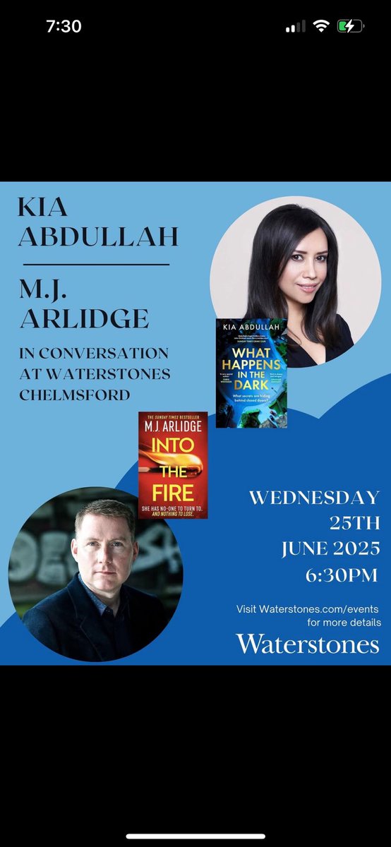 Matthew Arlidge (@mjarlidge) on Twitter photo So looking forward to this wonderful event at Waterstones Chelmsford tomorrow night with the fabulously talented <a href="/KiaAbdullah/">Kia Abdullah</a> Do come along tomorrow for top crime chat, signings and more! So looking forward to this wonderful event at Waterstones Chelmsford tomorrow night with the fabulously talented <a href="/KiaAbdullah/">Kia Abdullah</a> Do come along tomorrow for top crime chat, signings and more!