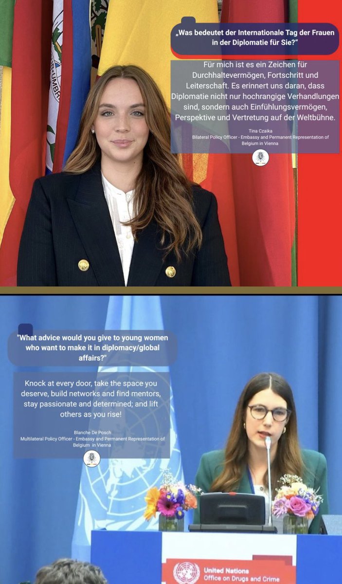 🌍Celebrating #InternationalWomenInDiplomacyDay 🤝🏻. We are proud to highlight some of our female staff at the Embassy of Belgium and Permanent Mission to the International Organisations in Vienna. 🇧🇪
#WomenIndiplomacy #InclusiveLeadership #BelgianDiplomacy #WomenInForeignPolicy