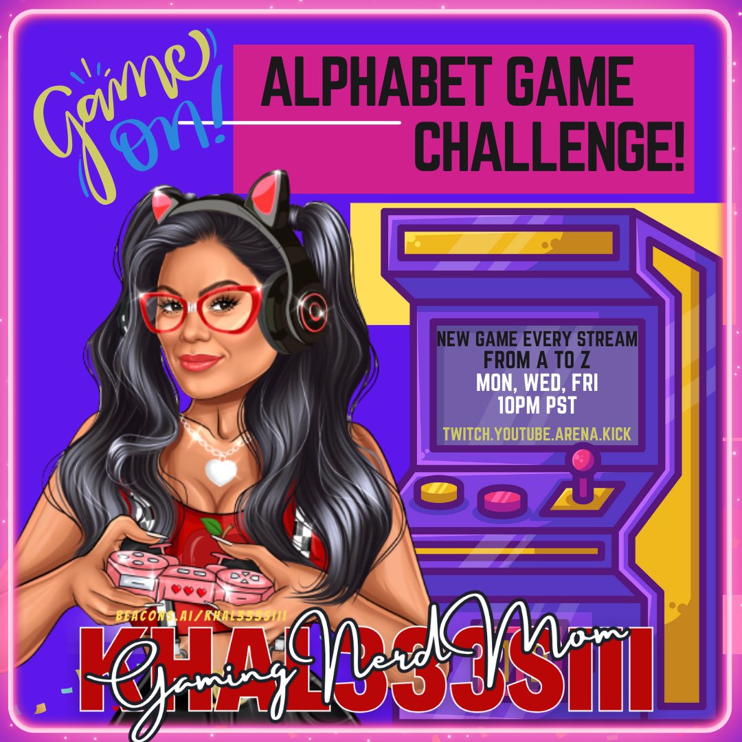 🎮 NEW stream series! I’ll be playing a different game every stream in ABC order — starting with A and working my way through!

LIVE every Mon, Wed &amp; Fri at 10PM PST 💜 with occasional surprise streams!

Arena, Twitch, Kick &amp; YouTube ➡️ [@khal333siii]

 #AlphabetChallenge