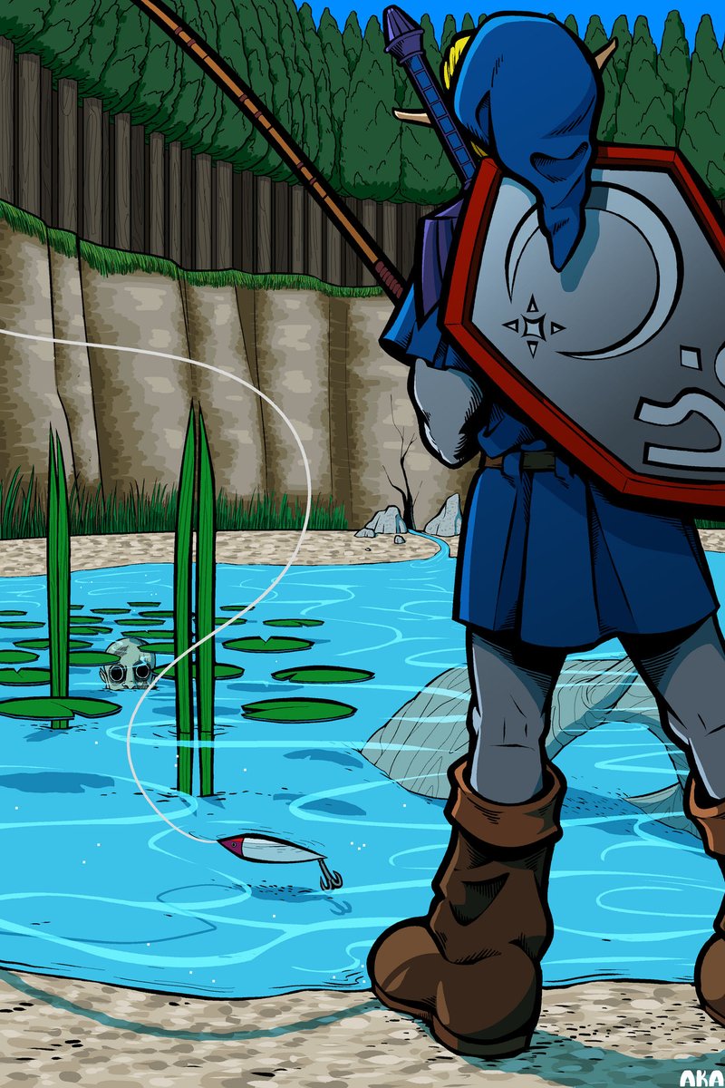 rumor has it there's a rare glitch that causes an NPC to spawn inside the fishing pond #loz #zelda