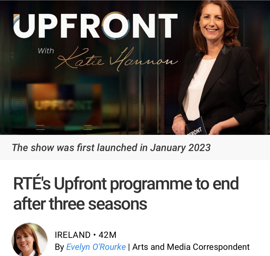IndJoeBehan's tweet image. So RTE has pulled the plug on Upfront. Although I think Katie Hannon is a throughly professional broadcaster, the format was far too cautious. About 15 years ago, RTE killed off the only programme which allowed the authentic voice of the people to be heard- “Questions and…