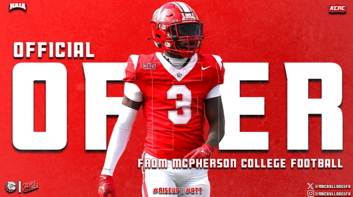 Nathan_Power07's tweet image. #AGTG Blessed to receive my first offer from McPherson University. Thank you for the opportunity. @MACBulldogsFB @CoachJFisc @CoachBeauTrahan @CoachBarnard61