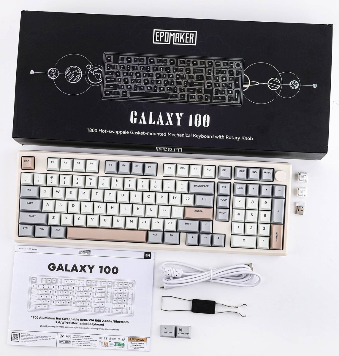 Zazoomtek's tweet image. ✨ Unboxing EPOMAKER Galaxy100 ✨
👉 youtube.com/watch?v=5q6Hlz… 💥 
design spaziale: keycaps stile galaxy
🔧 Hot-swappable
🌈 RGB da paura
🔋 Wireless 2.4G / Bluetooth / USB-C
#keyboardlover #epomaker #unboxing #mechkeyboard #galaxy100 #setupgoals