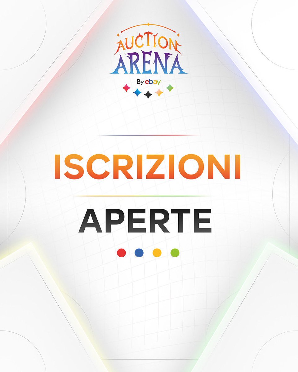 Sono ufficialmente aperte le iscrizioni ad #AuctionArena, il torneo di Magic the Gatering powered by <a href="/eBay_Italia/">eBay.it</a> 🧙

Non perdere l’occasione di dimostrare il tuo valore 🔥

Iscriviti ora 👉: pge.gg/auction-arena/
