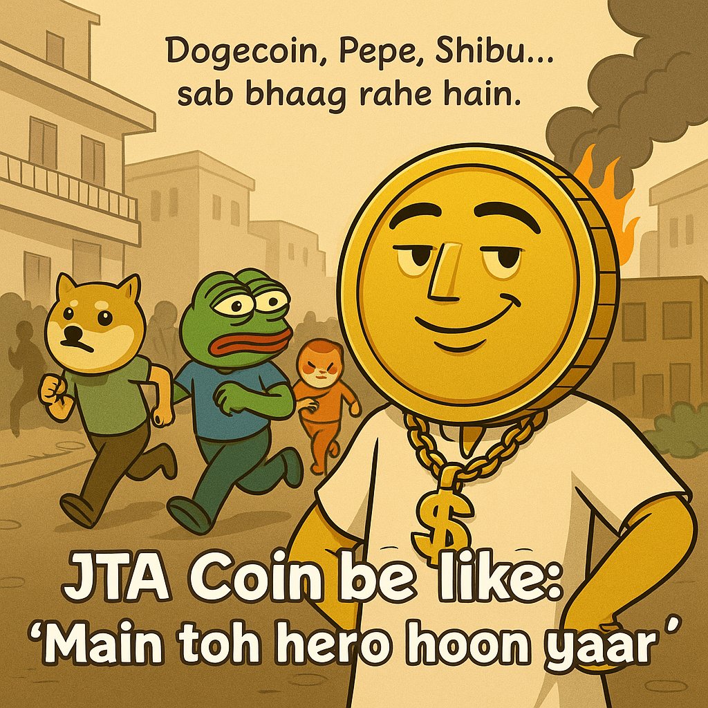 JTAcoin's tweet photo. Because hype fades.
Hero stays.
And this coin was born to lead.
#JTACoin #MainTohHeroHoonYaar #CryptoMemes #AltcoinSeason #MemeCoinDrop #Dogecoin #ShibuInu #PepeCoin #SolanaCoin #JawaadTradingAcademy #EscapeStruggle #FutureLoaded #Web3DesiStyle #CryptoIndia https://t.co/qGEsc1Crar