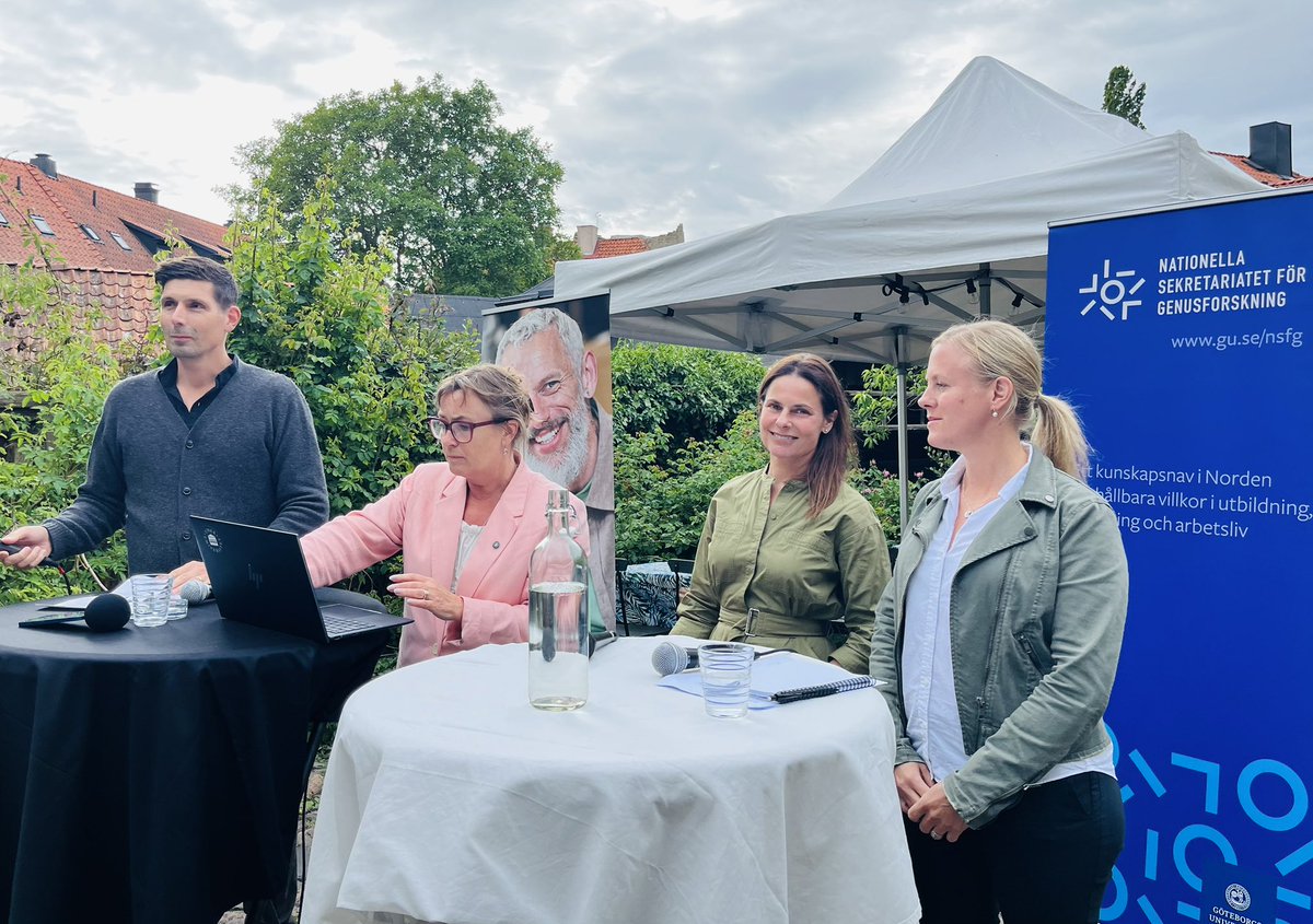 Välbesökt Almedalsseminarium: Utsatt akademi - hur motverkar vi hot och trakasserier i svensk högskolesektor? Medverkande: David Brax, Tora Holmberg, Sanna och Anna Frenzel. Medarrangör Nationella sekretariatet för genusforskning.