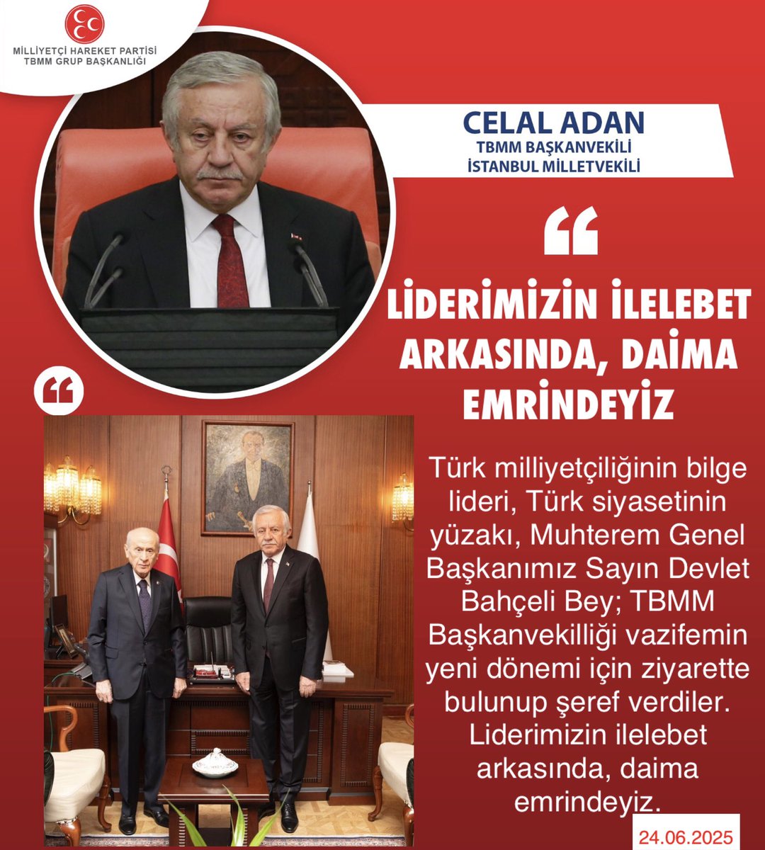 MHP TBMM Grubu #MHP (@mhptbmmgrubu) on Twitter photo TBMM Başkanvekili ve İstanbul Milletvekilimiz Celal Adan <a href="/celal_adan/">Celal ADAN</a>: Liderimizin ilelebet arkasında, daima emrindeyiz TBMM Başkanvekili ve İstanbul Milletvekilimiz Celal Adan <a href="/celal_adan/">Celal ADAN</a>: Liderimizin ilelebet arkasında, daima emrindeyiz
