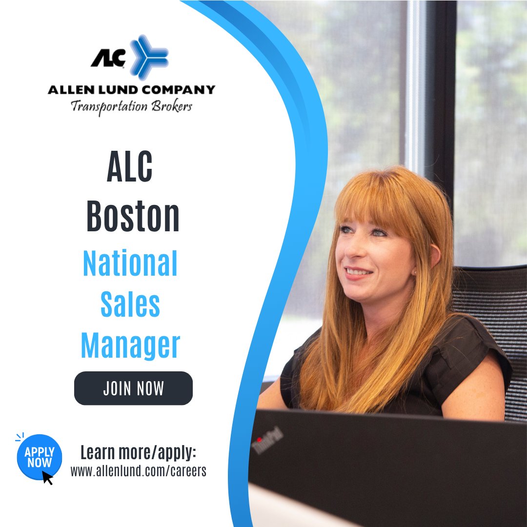 ALC Boston in Wakefield, MA is hiring! 

To learn more/apply, click here:
bit.ly/4n2P0Ri

#AllenLund #Hiring #3PL #sales #logistics #transportation #supplychain #freight #transportationindustry #transportationbrokers #familyowned #BostonMA #ALCBoston