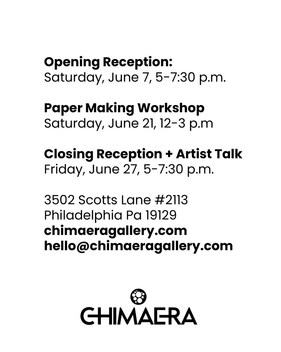 Join us this Friday from 5-7:30 at Chimaera Gallery for the Closing Reception of "Ripple Effect", featuring an artist talk by Elizabeth Mackie. 

Register at the link in our bio!