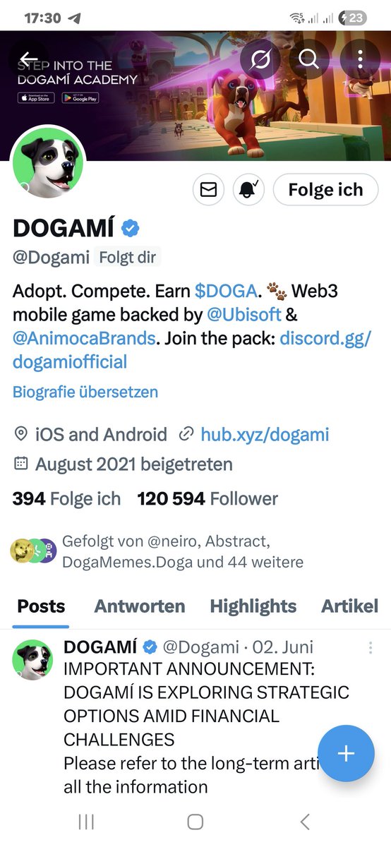 With over 120,000 members in the Dogami community, we have the collective potential to support <a href="/Dogami/">DOGAMÍ</a>. We encourage you to endorse this message.