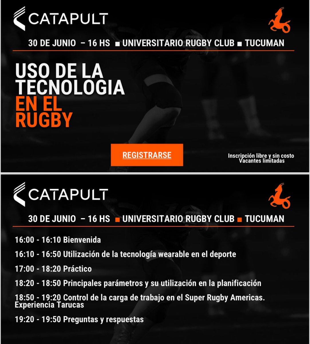 Se reitera la invitación para la capacitación URT y el centro de rugby, para los entrenadores y PF de plantel superior