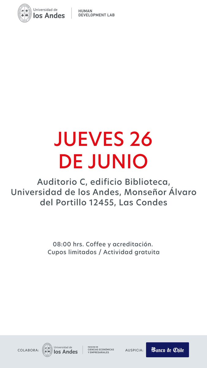Human Development Lab (@hdl_uandes) on Twitter photo ⏳ ¡Faltan solo 2 días!
Este jueves 26/6 no te pierdas el seminario "AI y el futuro del trabajo", organizado por <a href="/hdl_uandes/">Human Development Lab</a>.
Con destacados expositores del mundo académico, empresarial y educativo.
🕗 08:30 hrs | 📍 UANDES
🔗 Inscríbete: surl.li/jrmxus ⏳ ¡Faltan solo 2 días!
Este jueves 26/6 no te pierdas el seminario "AI y el futuro del trabajo", organizado por <a href="/hdl_uandes/">Human Development Lab</a>.
Con destacados expositores del mundo académico, empresarial y educativo.
🕗 08:30 hrs | 📍 UANDES
🔗 Inscríbete: surl.li/jrmxus