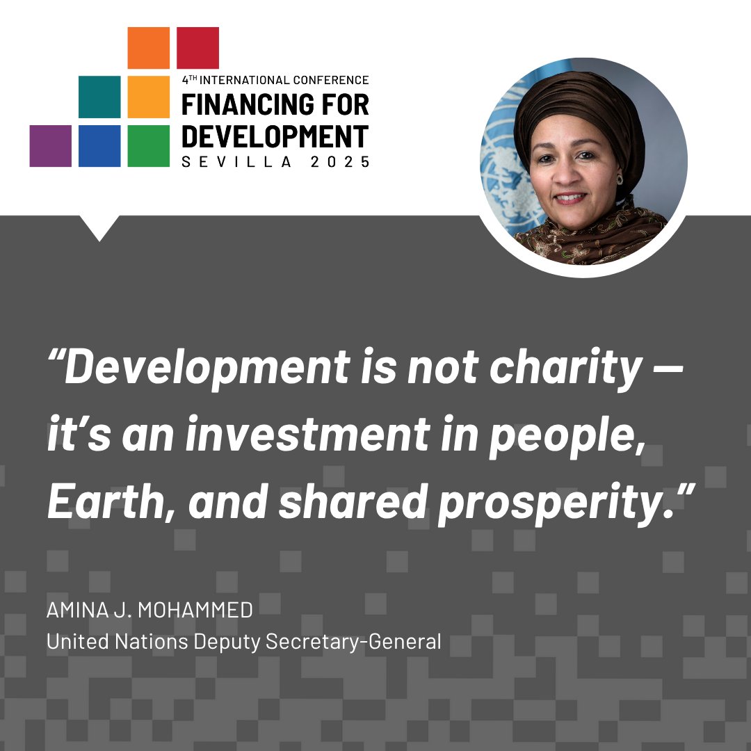 Development is not charity — it’s an investment in people and shared prosperity on a livable planet.

We have the momentum. Let’s make #FfD4 in Seville the turning point for bold, long-term financing that delivers for all.

#FinancingOurFuture