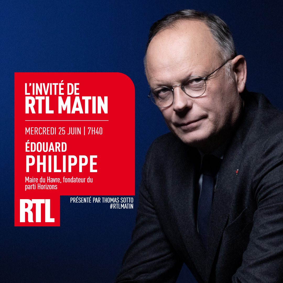 RTL France (@rtlfrance) on Twitter photo 🔴🎙️ Invité événement sur #RTL
<a href="/EPhilippe_LH/">Edouard Philippe</a>, ancien Premier ministre et fondateur du parti <a href="/HorizonsLeParti/">Horizons</a>, sera l’invité de <a href="/ThomasSotto/">Thomas Sotto</a> à partir de 7h40 dans #RTLMatin. 🔴🎙️ Invité événement sur #RTL
<a href="/EPhilippe_LH/">Edouard Philippe</a>, ancien Premier ministre et fondateur du parti <a href="/HorizonsLeParti/">Horizons</a>, sera l’invité de <a href="/ThomasSotto/">Thomas Sotto</a> à partir de 7h40 dans #RTLMatin.