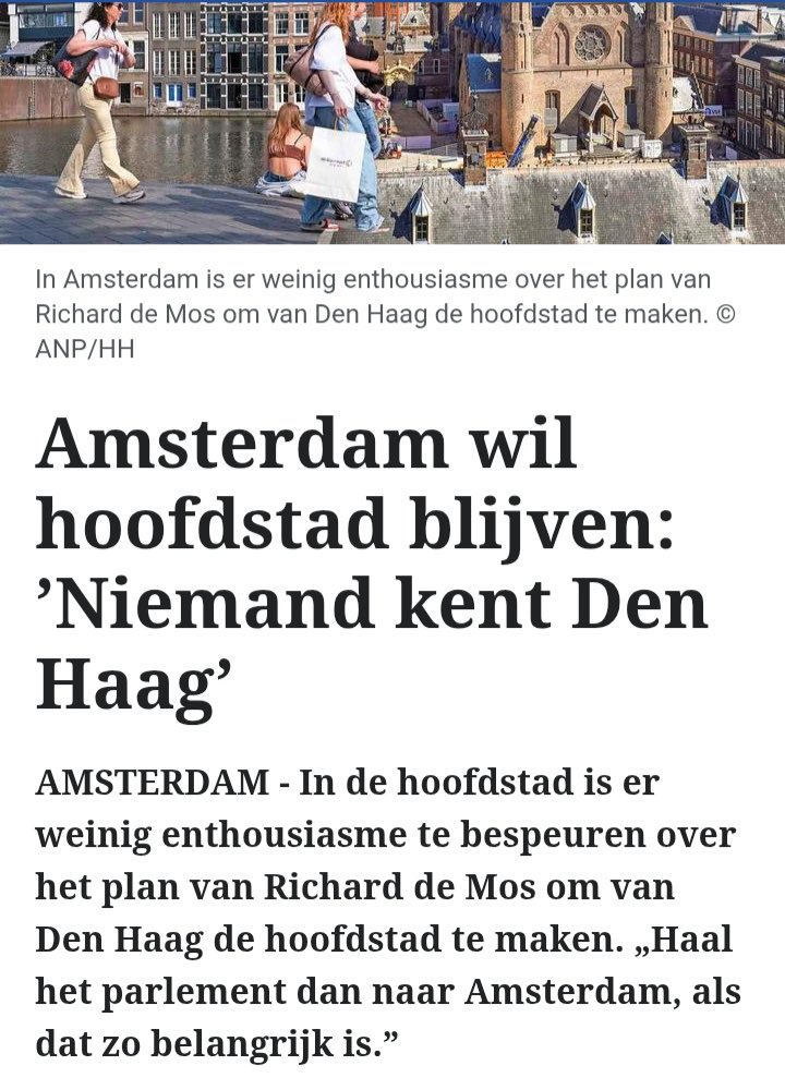 ‘Niemand kent Den Haag', beweerde een Amsterdamse zuurpruim.

Maar vandaag en morgen kijkt de hele wereld naar Den Haag en logeert Mr. President Trump op Paleis Huis ten Bosch, in Den Haag, de ware hoofdstad van Nederland. #NavoTop #Trump