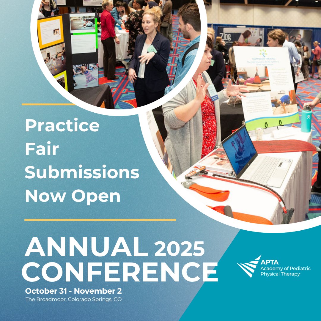 Have a great intervention, strategy, activity, or way you use equipment? We want to see it! This is your chance to showcase your ideas, adaptations, or programs with fellow clinicians. Learn more and apply today here: cognitoforms.com/APTAPediatrics…