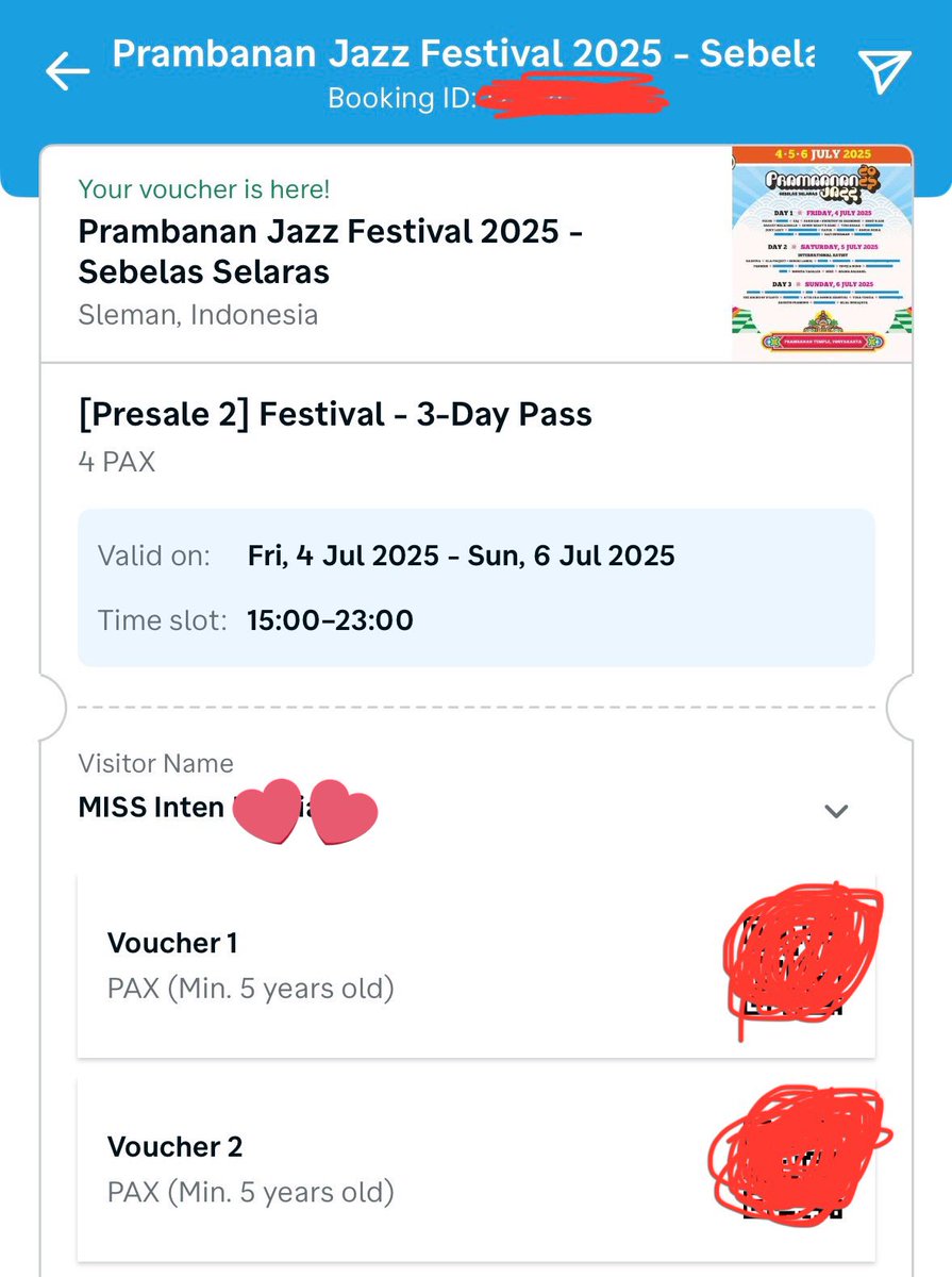 intdnti's tweet photo. WTS (Want To Sell) 
Tiket Prambanan Jazz Festival Day 3 Only
Price 350.000
More info DM 😎 https://t.co/0E6376qJWa