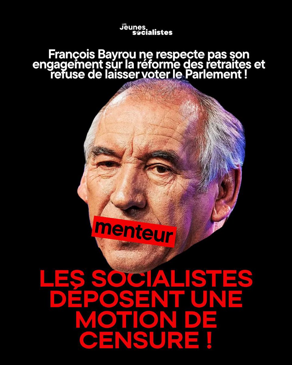 BAYROU CENSURE !

Face au refus du Premier ministre de laisser les parlementaires se prononcer sur la réforme des retraites et à l’échec des discussions avec les partenaires sociaux, les députés doivent censurer Bayrou et son gouvernement ! Le Parlement aura le dernier mot.