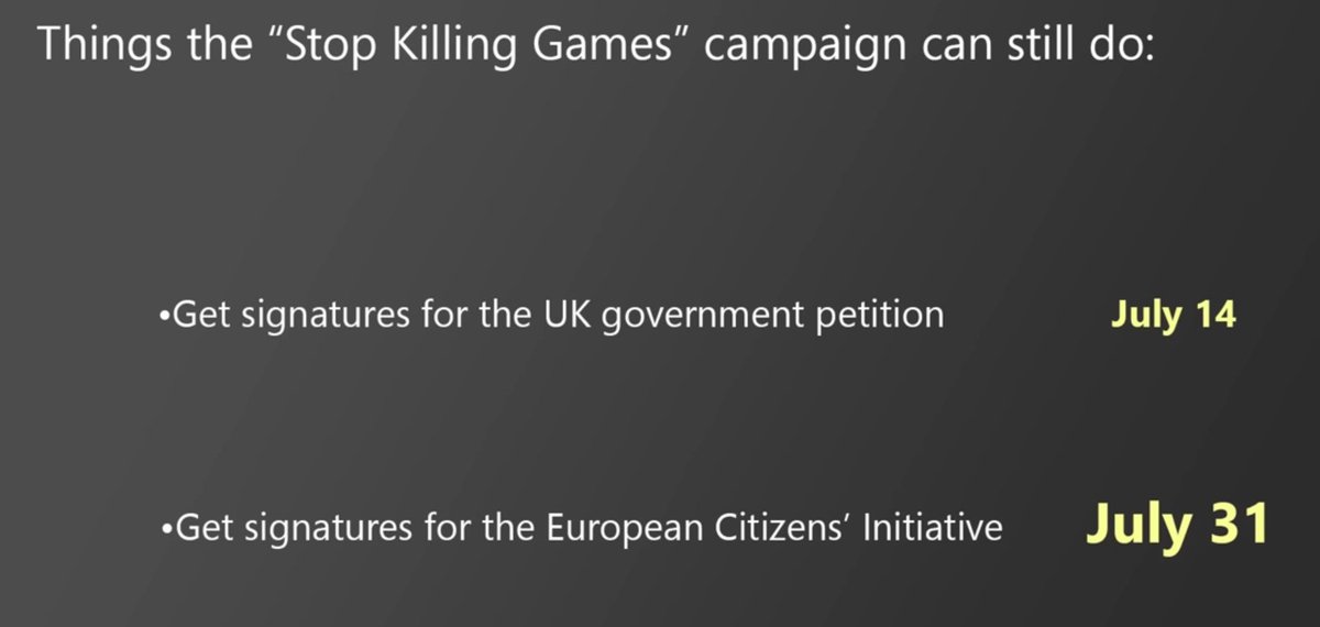 ThePiazzaForum's tweet image. Stop Killing Games is in trouble and needs help:
thepiazza.org.uk/bb/viewtopic.p…
The deadline is looming with not enough signatures coming in the get the petitions over the line. If you have EU or UK friends, please send them information and encourage them to sign.
#StopKillingGames
