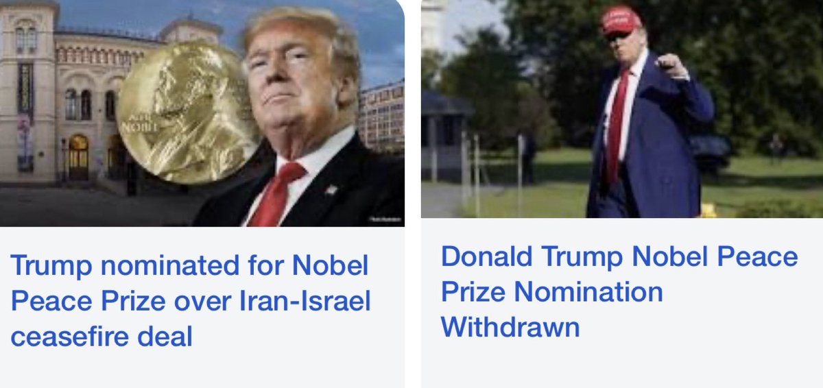 WithKathleen1's tweet photo. Ceasefire king? More like cease-to-be-nominated. Nobel to nope REAL fast #nopebell #IranIsraelConflict #ceasefire https://t.co/dFRx9BGsWm