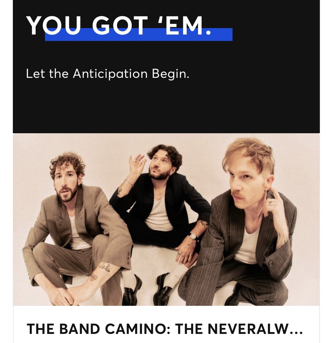 see you in brooklyn my guys 🫶🏼<a href="/thebandcamino/">The Band CAMINO</a>