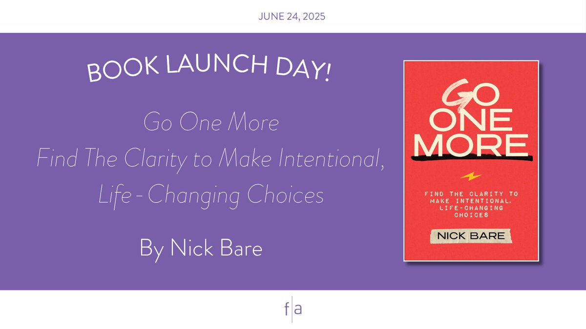 📚 NEW BOOK RELEASE 📚

Fedd Agency Author <a href="/NickBareFitness/">Nick Bare</a>'s, “Go One More" is out now! 🎉🙌

Get your copy here: bit.ly/448VGGd

#TheFeddAgency #FeddBooks