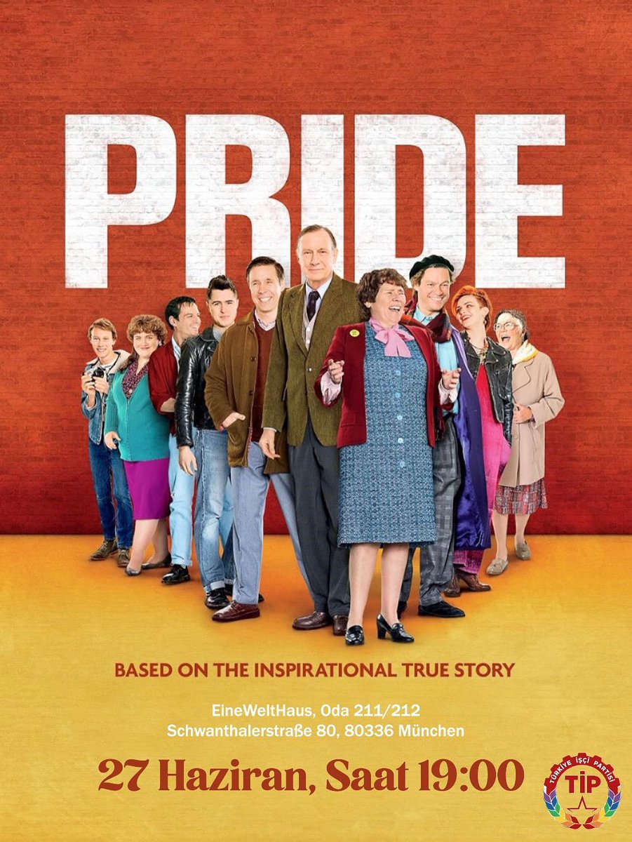 Onur ayı kapsamında Münih’te, hem işçi haklarının, hem de LGBTQIA+ haklarının konu alındığı “Pride” filmini beraber izleyip, üzerine tartışıyoruz 🌈✨

📍EineWelHaus 211/212, Münih
📆 27 Haziran Cuma
🕖 19:00
