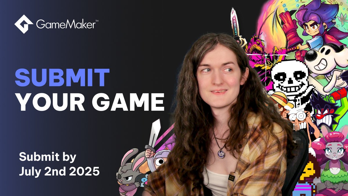 WE PLAY YOUR GAMES is back with <a href="/SaraJSpalding/">sarajs.games</a>
You know the drill, submit your GameMaker games &amp; your in for chance to be featured &amp; get live feedback!

🕑Submissions close: Wed, July 2nd (23:59 BST)
📅 Stream:  Sun, July 6th (16:00 BST)
🔗 opr.as/Submit-Your-Ga…