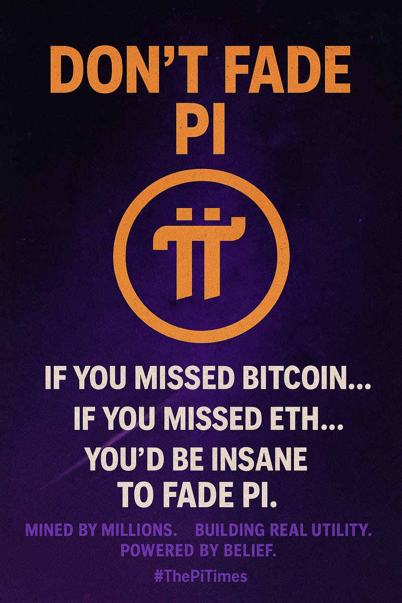 The_Pi_Times's tweet photo. 1 $Pi =
▪️ $3.14 = Rising Star 💫
▪️ $31.41 = New BTC 🪙
▪️ $314 = The Wealth Flip 🤑
▪️ $3,141 = Global Money Standard 💵
Screenshot this. We’ll revisit in 2030.
#The_Pi_Times #picoreteam #minepi #pi https://t.co/O60aDCU57m