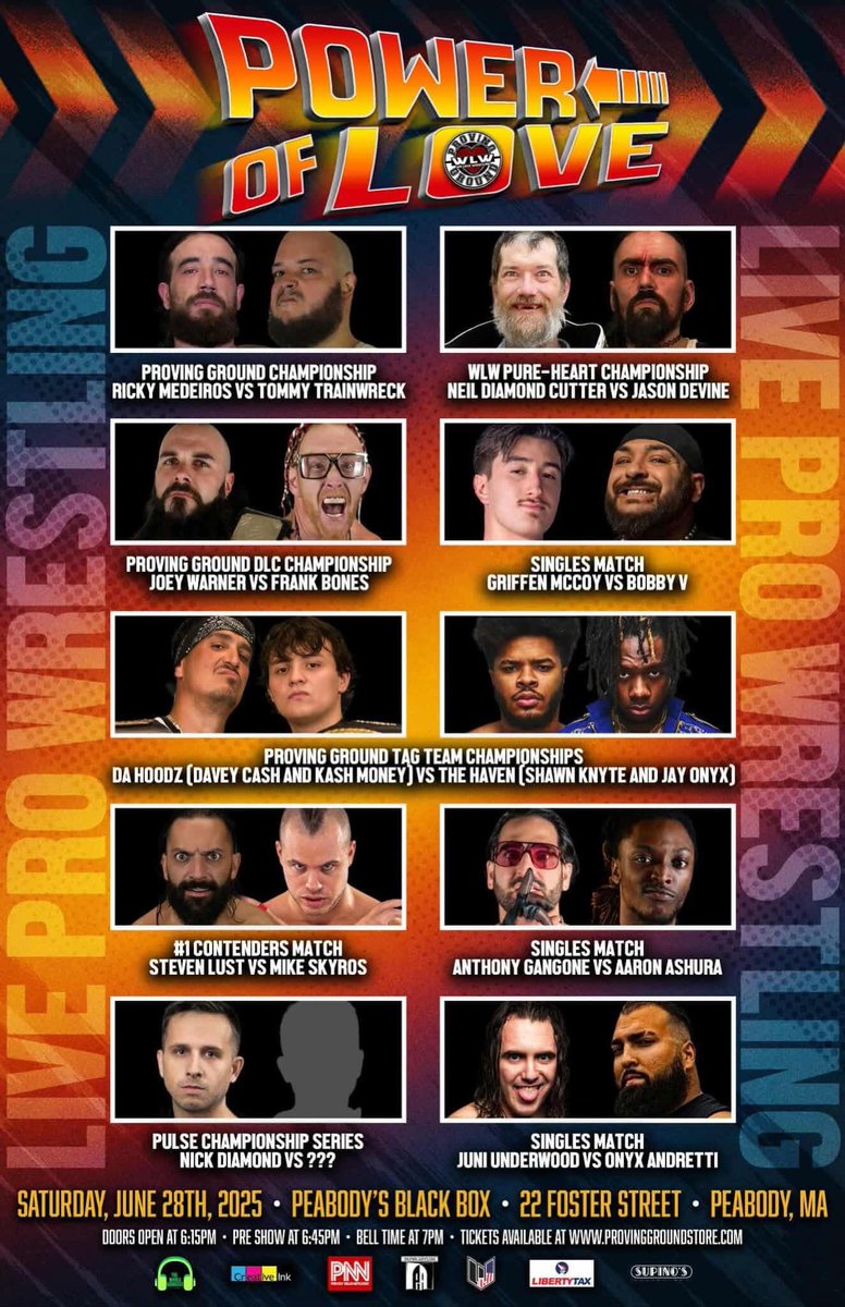 welovewr3stling's tweet image. FOUR DAYS AWAY from @ProvingGroundNE and We Love Wrestling Present THE POWER OF LOVE Live from Peabody’s Black Box!
Very Limited GA Seating remains - Lets SELL OUT the black box for a MA Debut!
🎟: provinggroundstore.com
