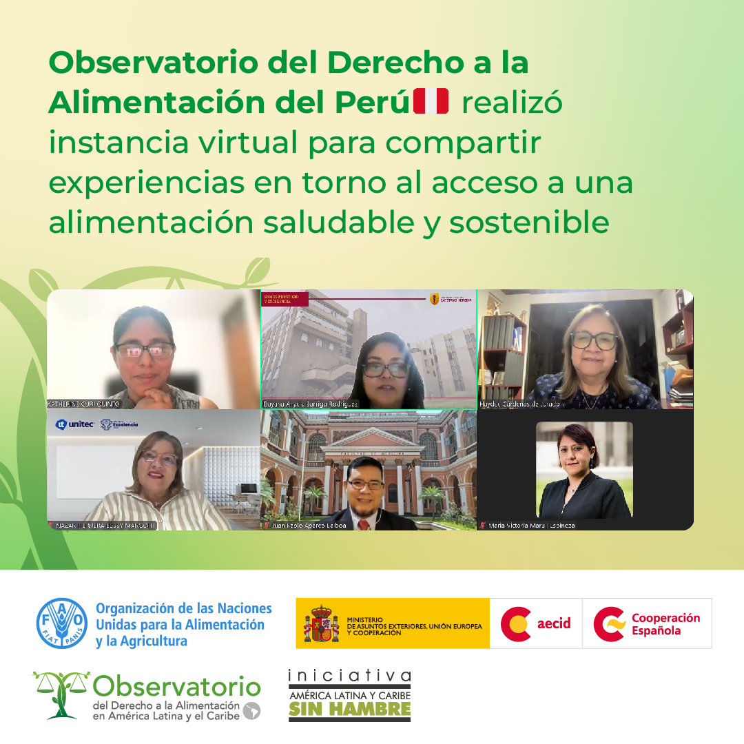 ODA_ALC's tweet image. 🤝🏻Compartir experiencias entre las universidades contra el hambre es clave. El Observatorio del Derecho a la Alimentación del Perú🇵🇪, junto a la @UNALM_online, convocó instancia virtual para reflexionar en torno al #DerechoalaAlimentación.
Apoyan📚 @FAO @AECID_es @ALCsinhambre