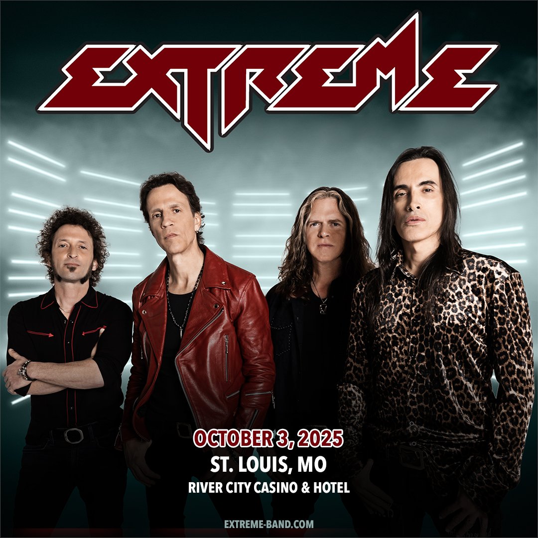 St. Louis, are you with us?! Very excited to announce that we'll be performing at the River City Casino &amp; Hotel on October 3. Pre-sale tickets available tomorrow at 10a with tickets on sale Friday.

Visit Extreme-Band.com/tour to claim your code!