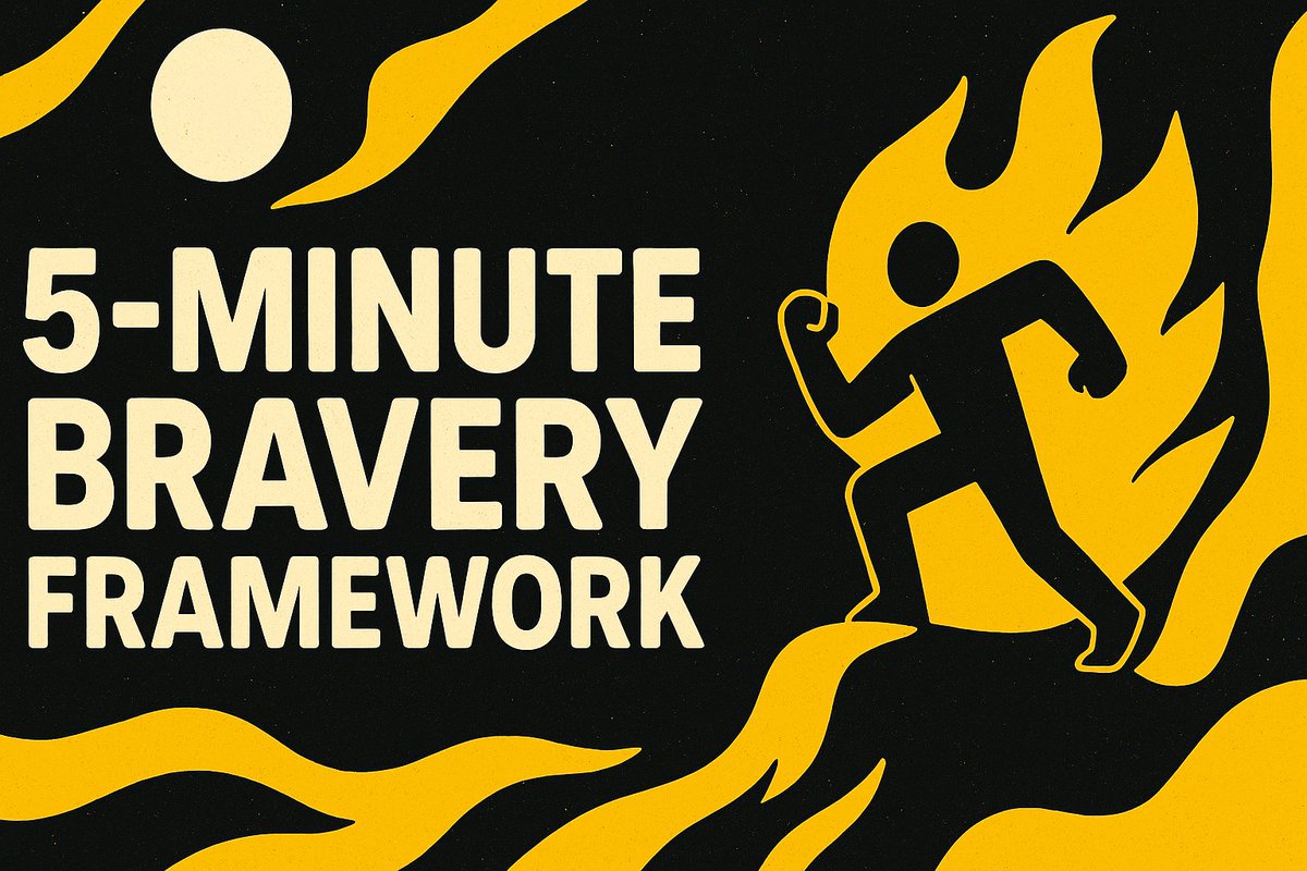 AnisROAR's tweet photo. Stop waiting to feel brave!
→ Start with 5 minutes.
Introducing...
... The "5-Minute Bravery" framework ↓ https://t.co/R9Vzq9DBrD