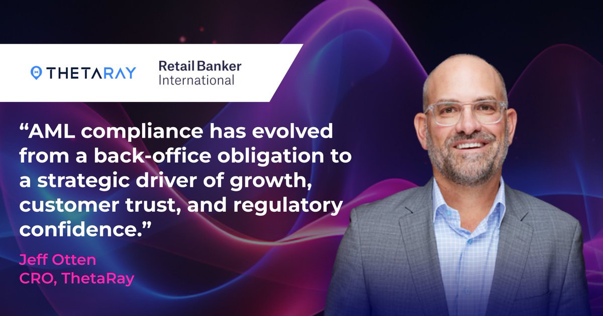 ThetaRay (@thetarayteam) on Twitter photo False positives donât just slow down complianceâthey slow down your business.
In Retail Banker International, our CRO Jeff Otten explains how AI can solve this mission-critical problem for banks and fintechs in 2025. hubs.li/Q03tnvpR0
#AML #AI #Compliance <a href="/globaldataplc/">GlobalData PLC</a> False positives donât just slow down complianceâthey slow down your business.
In Retail Banker International, our CRO Jeff Otten explains how AI can solve this mission-critical problem for banks and fintechs in 2025. hubs.li/Q03tnvpR0
#AML #AI #Compliance <a href="/globaldataplc/">GlobalData PLC</a>