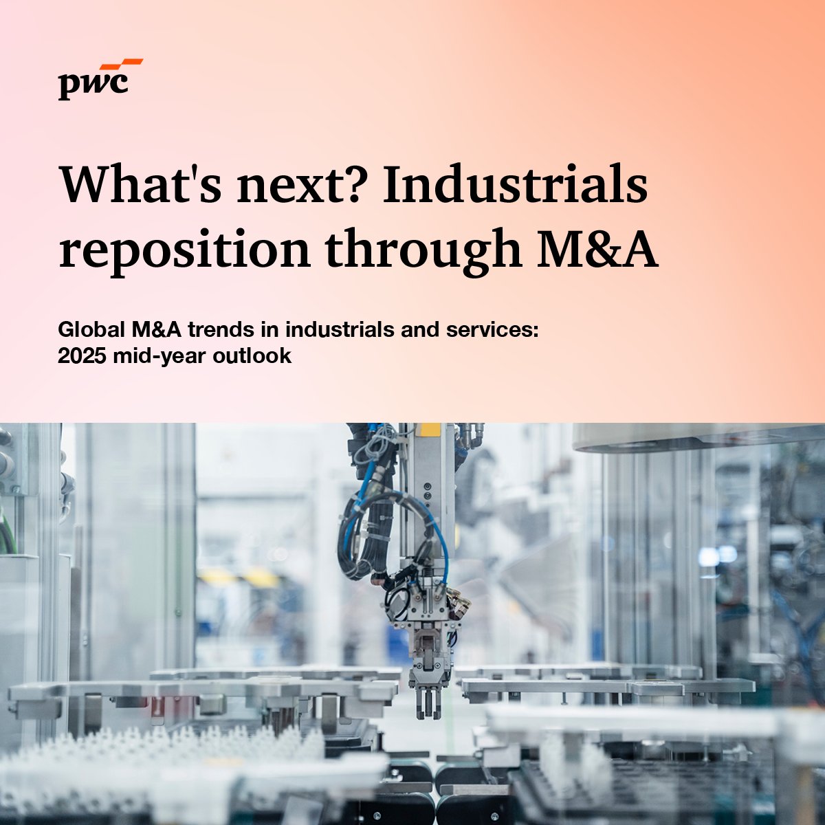 Amid uncertainty, industrials dealmakers are betting on innovation, infrastructure, and #digital capabilities.
Get the insights in our midyear M&amp;A outlook: ow.ly/6lEB50WfyWa

#PwCDeals #IndustryTrends #manufacturing #MnA