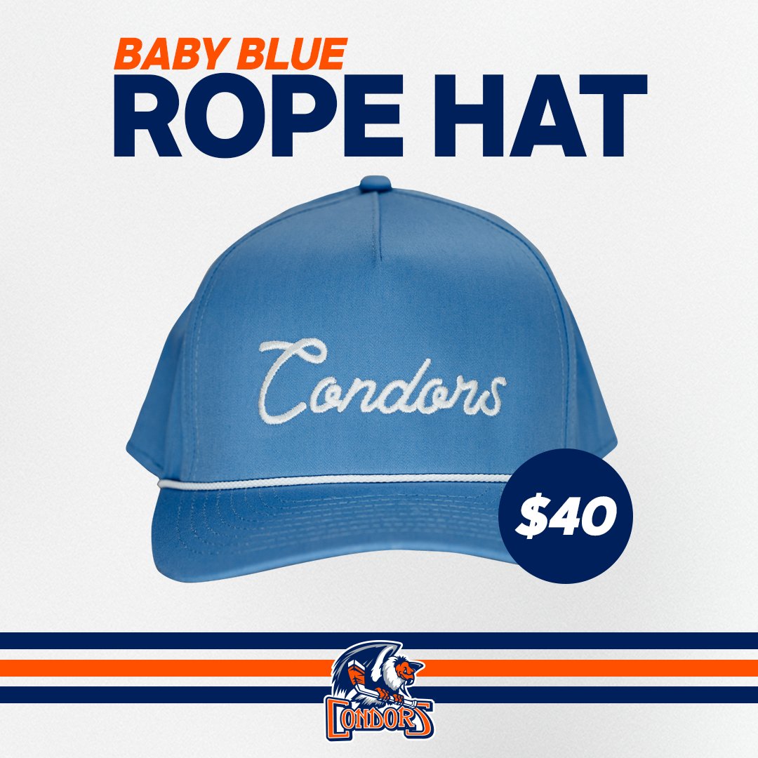 Fresh drop! 🧢 Score the NEW baby blue rope hat from our Team Store! Perfect for summer, game days, or just showing off your Condorstown pride. Shop now before it sells out! 

🧢>> bit.ly/BabyBlueRopeHat
