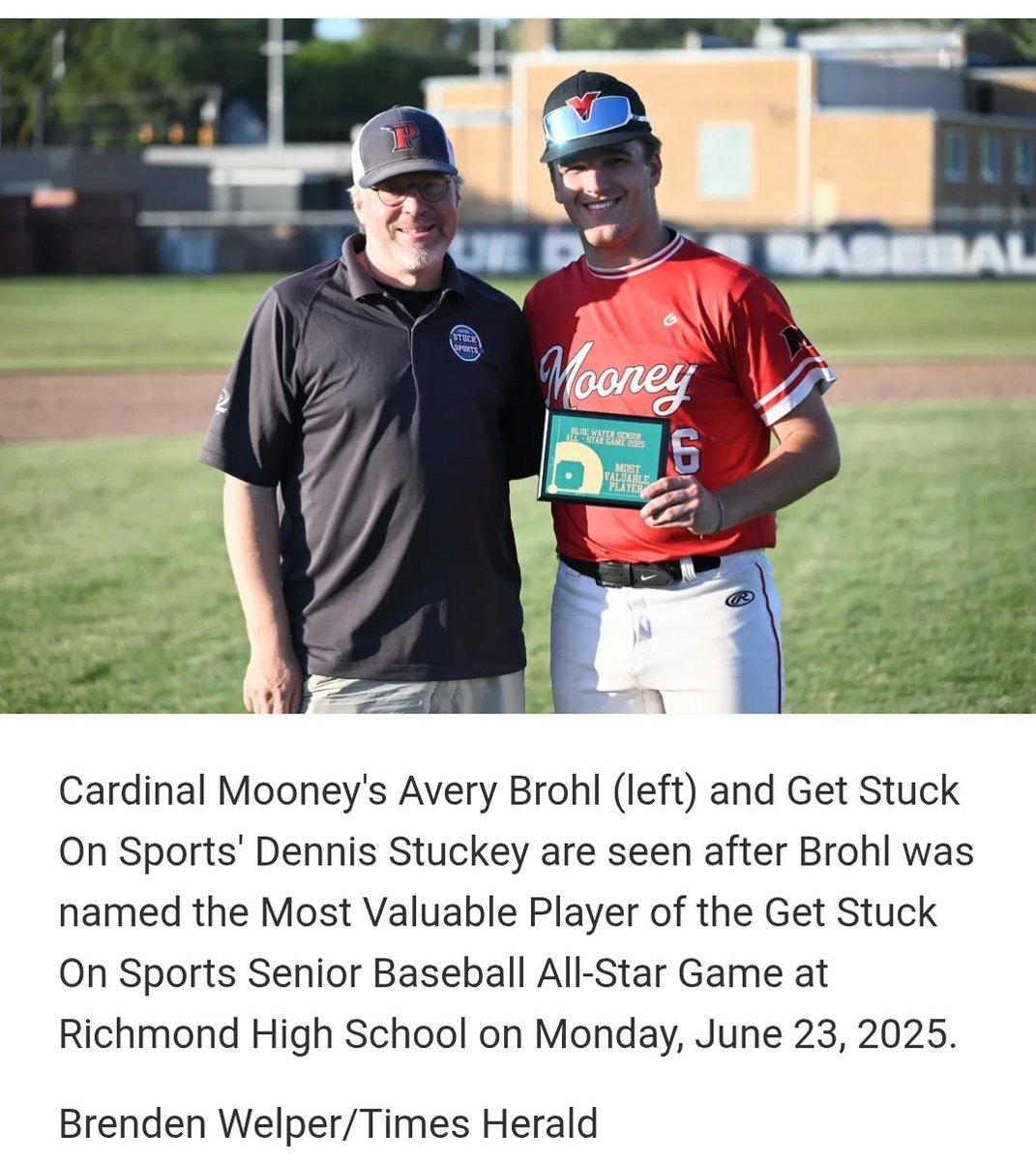 CardinalMooneyC's tweet image. Congratulations to Cardinal Mooney Class of 2025 Avery Brohl who was named MVP of the Get Stuck On Sports All Star Game. Avery hit a home run, a double, and pitched 2 scoreless innings.