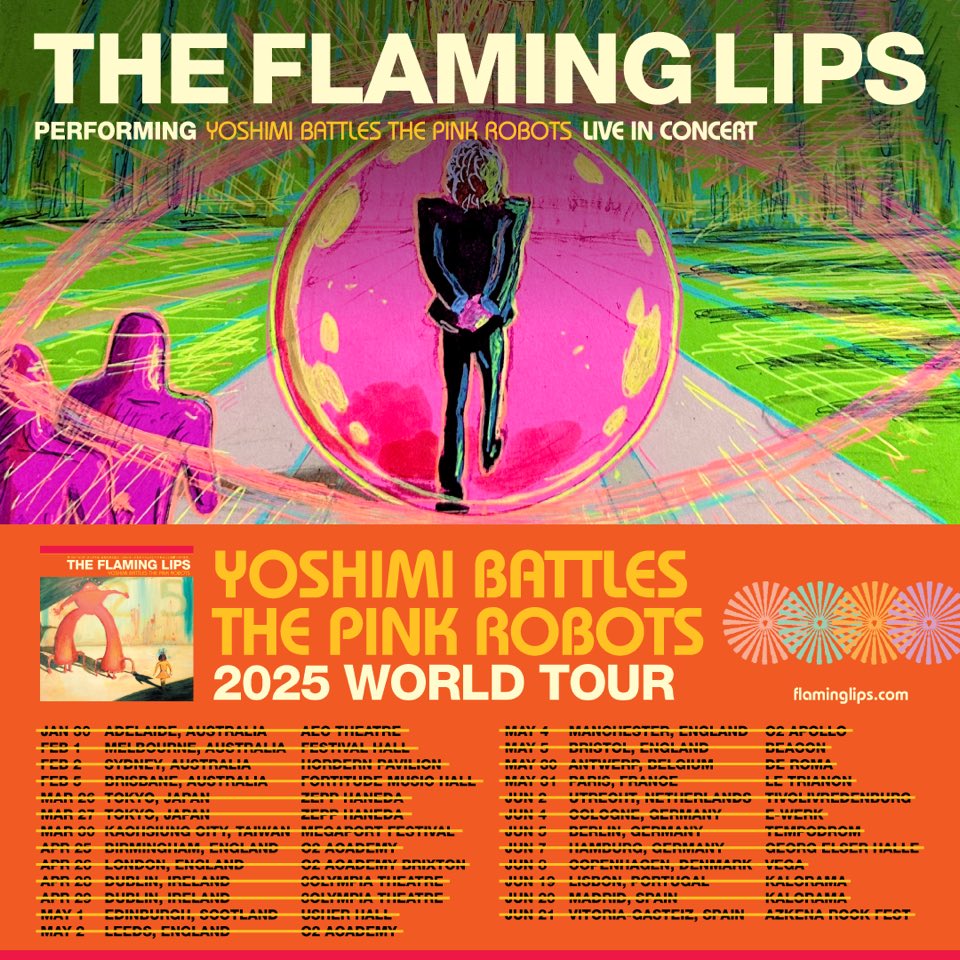 This weekend we played the final show of the Yoshimi Battles the Pink Robots anniversary celebration shows! 

We started in England in 2023 and finished in Spain in 2025. We visited 16 countries and played a total of 81 Yoshimi shows. 

Thank you to everyone who came out and