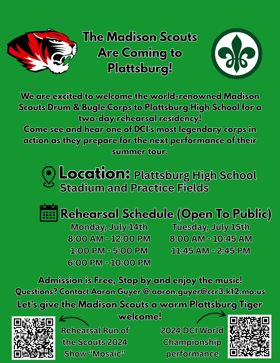 Madison Scouts Are Coming To Plattsburg!