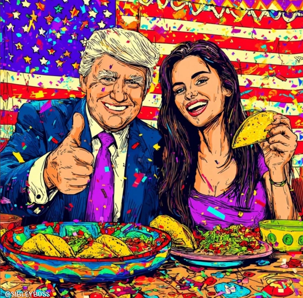 It’s here!!! My favorite day! Happy Taco Tuesday friends! 🌮😁🇺🇸

The only way this glorious, salsa-soaked celebration could get any better is if I were enjoying it side by side with President Trump himself…sharing laughs, freedom and a mountain of tacos under the red, white and