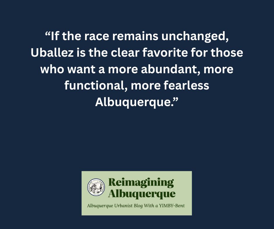 The race of Albuquerque mayor is officially set.  Reimagining Albuquerque has a write-up of Alex's "bold reforms" vs the incumbents "cautious pragmatism."

More abundant, more functional, and more fearless. Let's go!

Read more here --> reimaginingalbuquerque.com/2025/06/24/and… 
#NMpol #ABQ #yimby