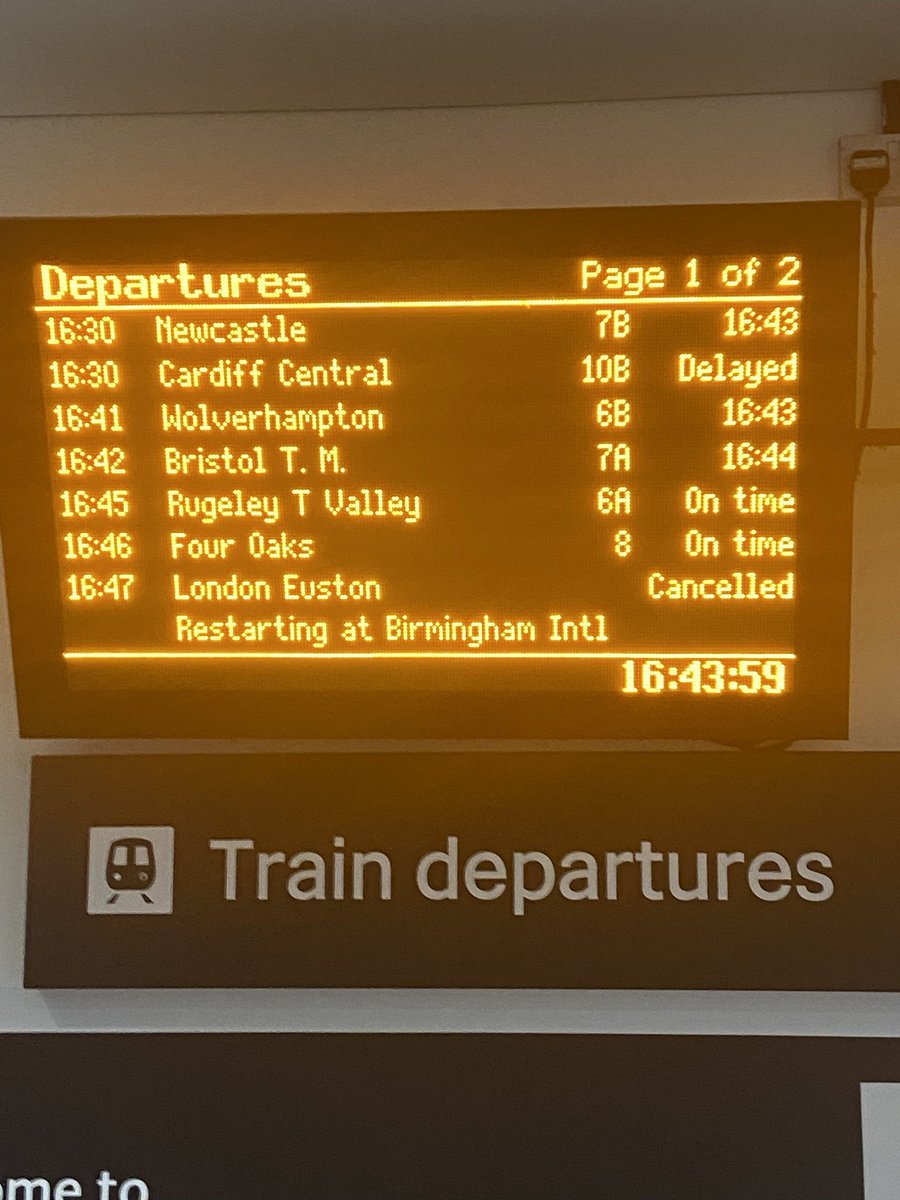 guynewey (@guynewey) on Twitter photo Just 40mins earlier I checked to see if I needed to get the earlier train. All appeared fine so stuck with the 1647. Arrive at new street to this. <a href="/AvantiWestCoast/">Avanti West Coast</a>
It is the grinding, predictable relentlessness of the train delays/cancellations which is so dispiriting…. Just 40mins earlier I checked to see if I needed to get the earlier train. All appeared fine so stuck with the 1647. Arrive at new street to this. <a href="/AvantiWestCoast/">Avanti West Coast</a>
It is the grinding, predictable relentlessness of the train delays/cancellations which is so dispiriting….