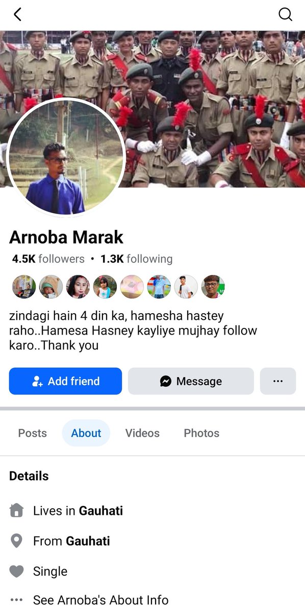 This Arnoba Marak from Guwahati is engaged in hate posts for people within their own state it seems 
<a href="/assampolice/">Assam Police</a> <a href="/GuwahatiPol/">Guwahati Police</a> <a href="/DCKamrupMetro/">Kamrup Metro District Administration</a> <a href="/KamrupPolice/">Kamrup Police</a> requesting the departments to take a step against such people who are trying to divide the state.